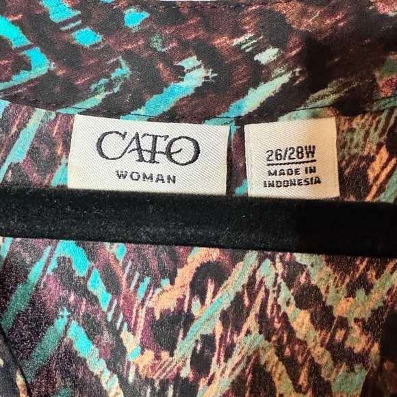 Cato Woman Multicolor Chevron Print Tunic Top – Size 26/28W - Picture 2 of 4